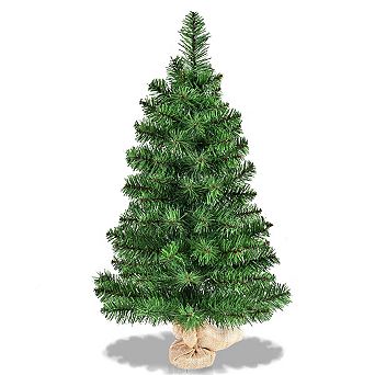 Unlit Table‑Top Mini Artificial Christmas Tree, Xmas Tree with Lush Branch Tips for Desk