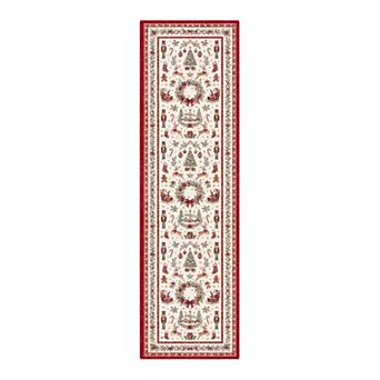 GENIMO Christmas Area Rug Machine Washable Non Slip Low Pile Lightweight Indoor Rug for Living Room