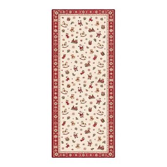 GENIMO Christmas Area Rug Machine Washable Non Slip Low Pile Lightweight Indoor Rug for Living Room