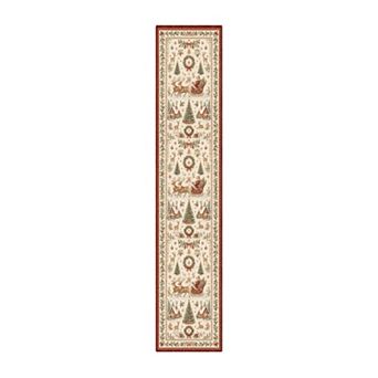 GENIMO Christmas Area Rug Machine Washable Non Slip Low Pile Lightweight Indoor Rug for Living Room