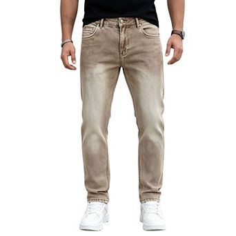 Men's Washed Straight‑Fit Denim Jeans, Classic Casual Daily‑Wear Long Trousers