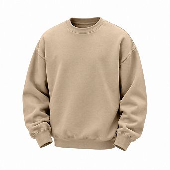 Mens Oversized Fleece Crewneck Long Sleeve Pullover Sweatshirt