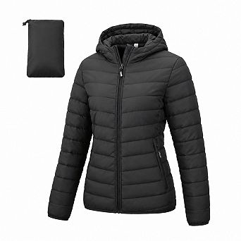 Women's Packable Lightweight Hooded Puffer Jacket Water Resistant Warm Winter Coat