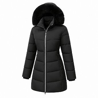 Women's Long Warm Winter Puffer Jacket Lightweight Windproof Fashion Down Coat