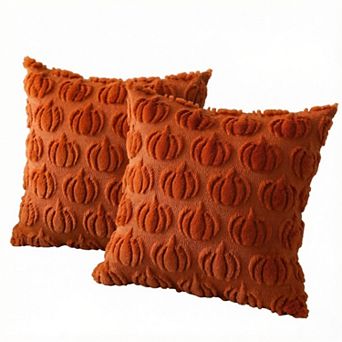 Halloween Pillow Covers Set of 2 Fall Decorations Autumn Rust Pumpkin Throw Pillow,for Chair Sofa