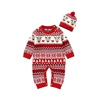 MyKids-USA® Baby Christmas Pattern Newborn Romper