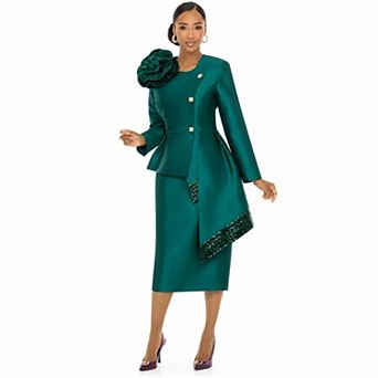 Lisa Rene Women's Embellished 2 pc Jacket & Skirt Set