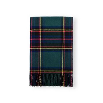 Merino Wool Throw Blanket Reversible Tassel Fringe Cozy