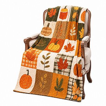 Vintage Checker Flannel Throw Blanket Snowflake Plaid Soft