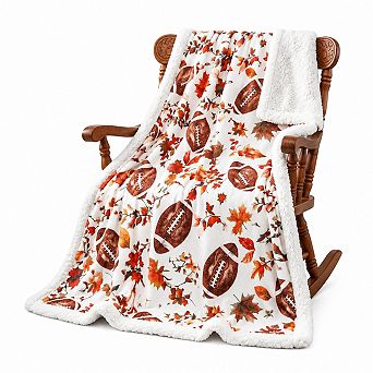 Flannel Throw Blanket Reversible Sherpa Lining Patchwork Cozy Sofa