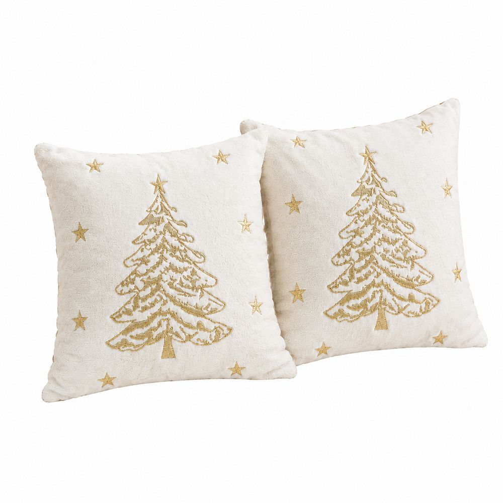 Faux Fur Festive Christmas Throw Pillow
