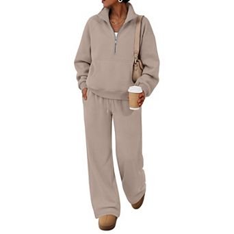 Womens 2 pc Casual Fleece Lounge Set Fall Winter Daily Wear