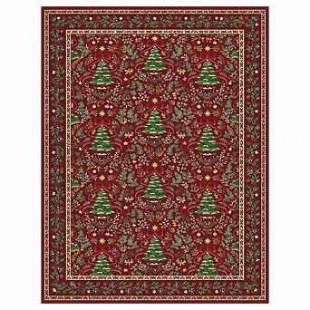 Christmas Tree Rug Washable Non-Slip Carpet for Living Room Kitchen Bedroom
