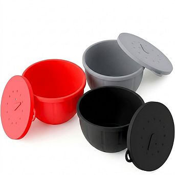 GVODE Silicone BowlLiners for 5-qt Tilt-Head Mixers,3-Pack with Lids, Measurement Markings