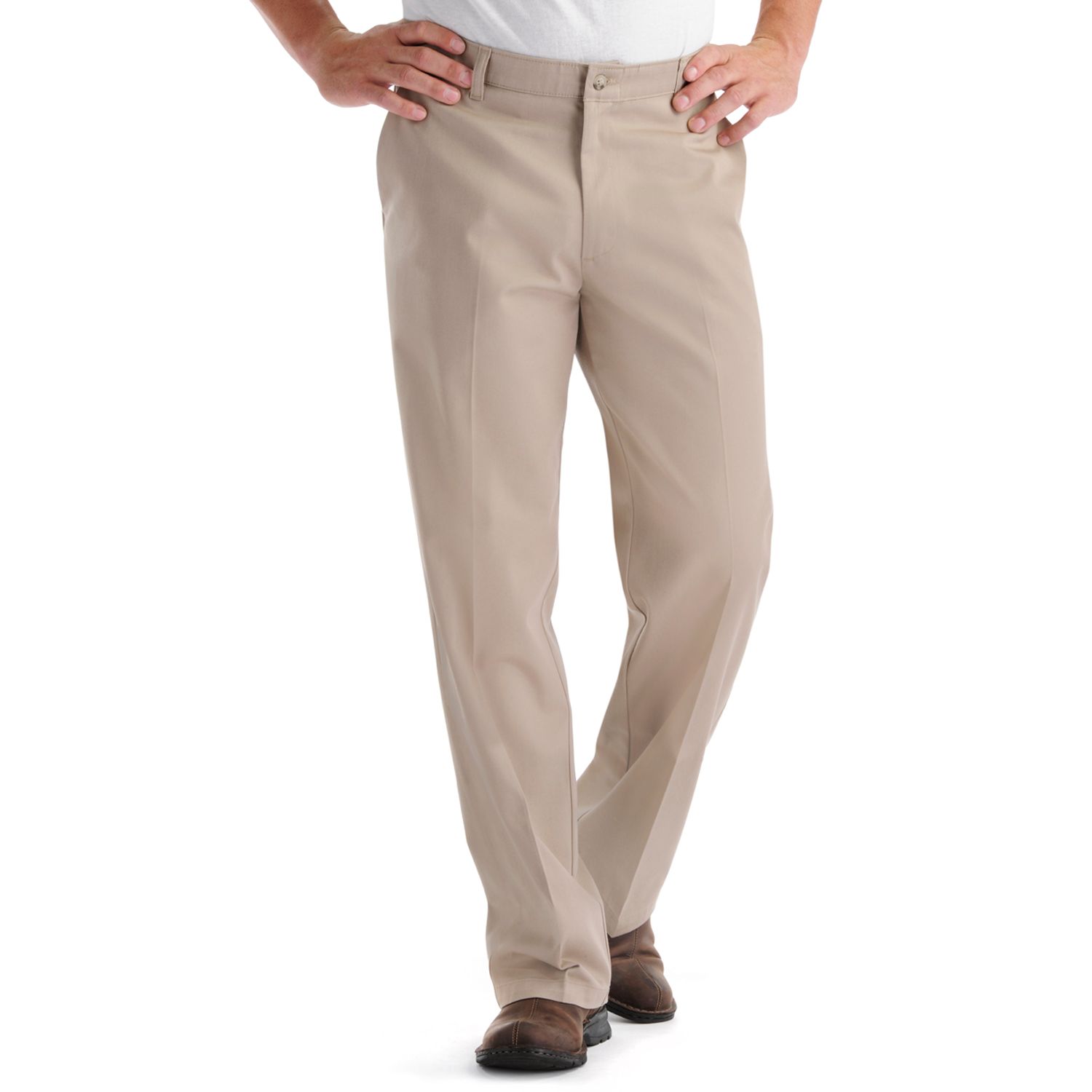 lee men's total freedom relaxed classic fit flat front pant