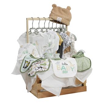 29 pc Baby Boys Baby Shower Wardrobe Gift Crate, Tan