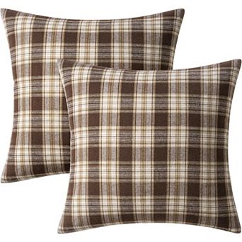 Fall Plaid Pillow Covers Scottish Tartan 18x18,Set of 2 Decorations Cushion Covers,Winter Home Decor