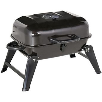 Merck Hearth Portable Charcoal BBQ Grill Tabletop Outdoor Grill with Folding Legs for Camping, Black