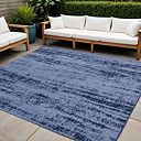 HomeRoots 5' Denim Blue And Navy Blue Square Abstract Indoor Outdoor ...