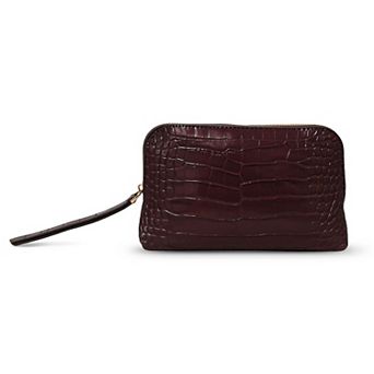 MUSE Mini Faux Croc Cosmetic Clutch
