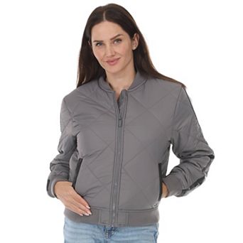 Women's Quilted Zip-Front Bomber Jacket