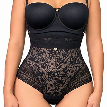 YAHAIRA Women's Lace Panty Shaper With Triple Tummy Layer