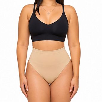 YAHAIRA Women's Thong Panty Lace Double Tummy Layer