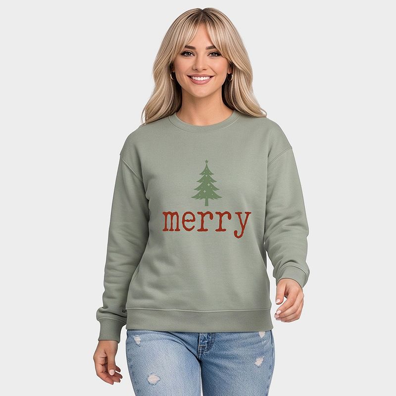 Merry Christmas Tree Stars - Women's Graphic Sweatshirt