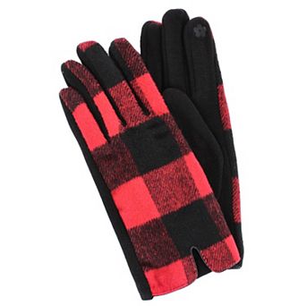 CTM Women's Buffalo Plaid Touch Screen Winter Gloves