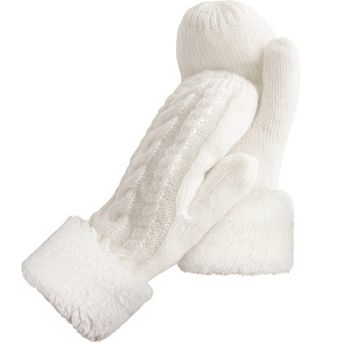 Womens Thick Knit Warm Mittens Soft Lining Winter Gift