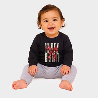Merry Bright Bow - Infant Crew Fleece Sweatshirt