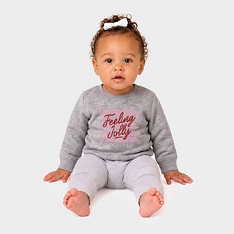 Feeling Jolly Polka Dots - Infant Crew Fleece Sweatshirt