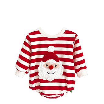 MyKids-USA® Baby Christmas Santa Claus Pattern Heart Printed Design Long Sleeved bodysuit