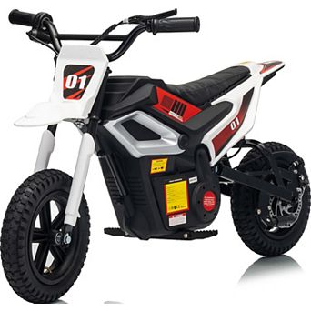 24V 350W Electric Dirt Bike 12 inch Fat Tire 13.7 MPH Rear Suspension for Kids
