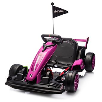 24V Electric Drift Go Kart with Dual Motors and Adjustable Seat for Kids Ages 6 to 12