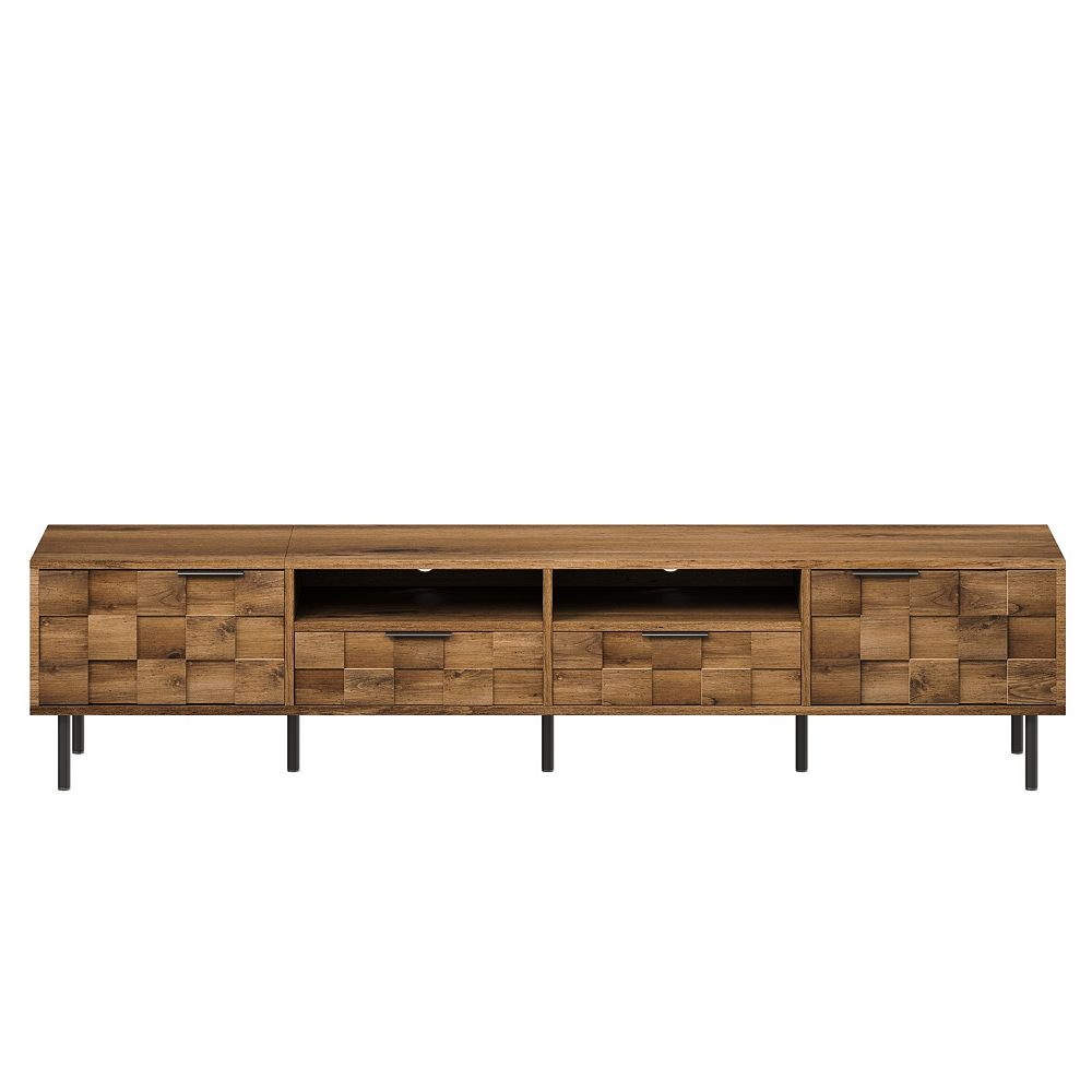 Whisen TV Stand Media Console, Entertainment Center with Storage ...