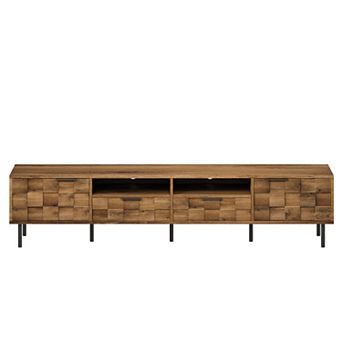Whisen TV Stand Media Console, Entertainment Center with Storage Compartments & Cable Management