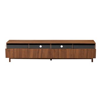 Whisen Modern TV Stand With Fluted Glass Drawers, Cable Management For Large Televisions