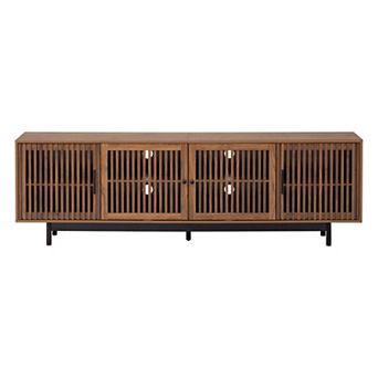 Whisen Modern Entertainment Center with Closed Storage, Cable Management & Soft-Closing Hinges