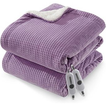 Electric Heated Throw Blanket Plush Flannel Sherpa 4 Heat Levels 4 Hour Auto Shut Off