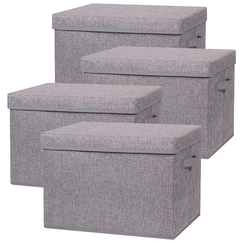 Large Foldable Storage Boxes With Lids Fabric Cube Organizers For ...