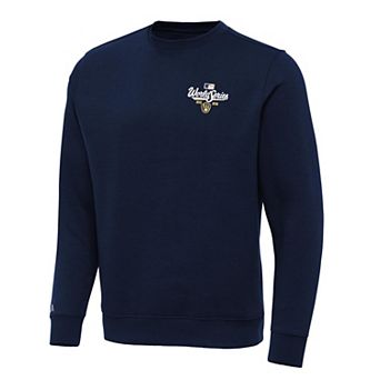 Men's Antigua Milwaukee Brewers World Series Participant 2026 Navy Victory Crewneck