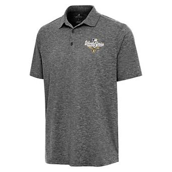 Men's Antigua Milwaukee Brewers World Series Participant 2026 Black Heather Par 3 Polo
