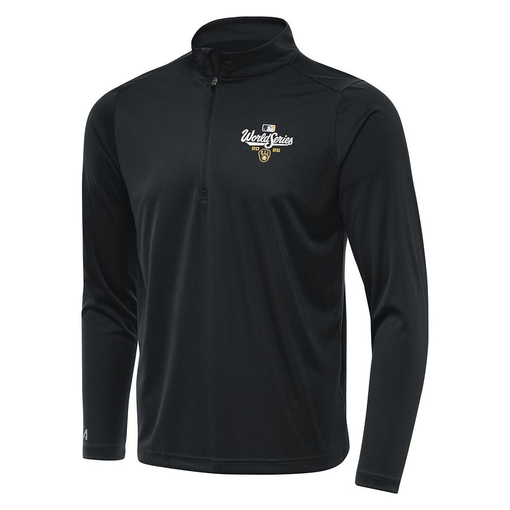 Men's Antigua Milwaukee Brewers World Series Participant 2026 Black 1/4 ...