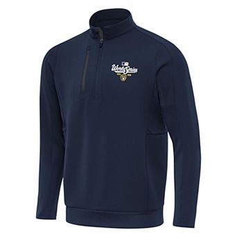 Men's Antigua Milwaukee Brewers World Series Participant 2026 Navy Generation 1/4 Zip Pullover