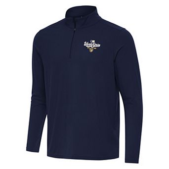 Men's Antigua Milwaukee Brewers World Series Participant 2026 Navy Intent 1/4 Zip Pullover