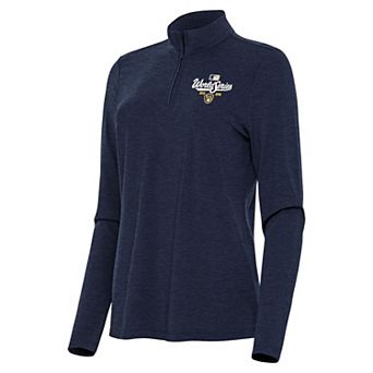 Women's Antigua Milwaukee Brewers World Series Participant 2026 Navy Bright 1/4 Zip Pullover