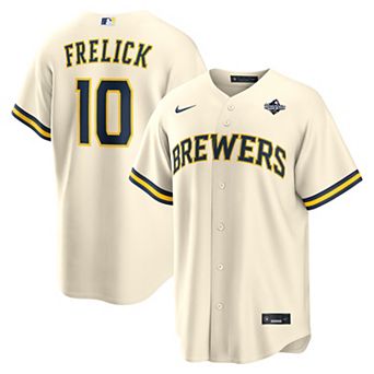 Men's Nike Sal Frelick Cream Milwaukee Brewers 2026 World Series Home Replica Jersey