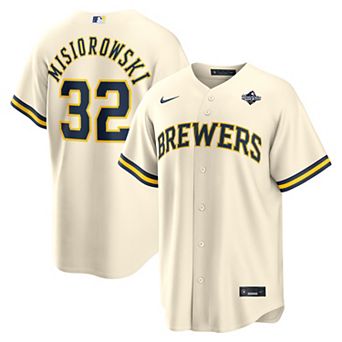 Men's Nike Jacob Misiorowski Cream Milwaukee Brewers 2026 World Series Home Replica Jersey