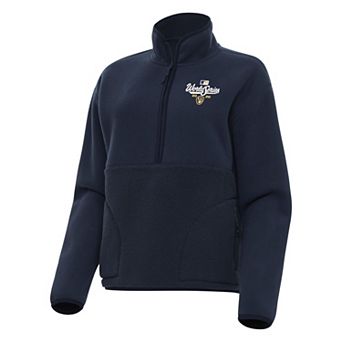 Women's Antigua Milwaukee Brewers World Series Participant 2026 Navy Figure 1/2 Zip Pullover